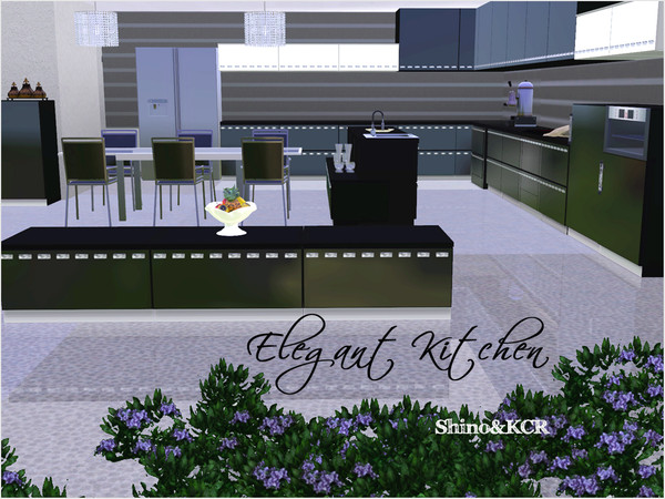 Sims 3 — Elegant Kitchen by ShinoKCR — This Elegant Kitchen is inspired by a Kitchen with Swarovskistones and a soft