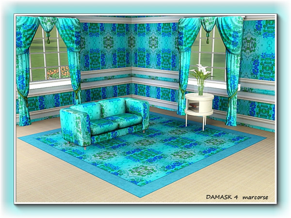 Sims 3 — Damask 4 pattern by marcorse — Damask 4 is a variation in colour and design, on the original floral damask