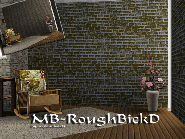 Sims 3 — MB-RoughBrickD by matomibotaki — Brick pattern with 2 recolorable areas, to find under Masonry, by matomibotaki.