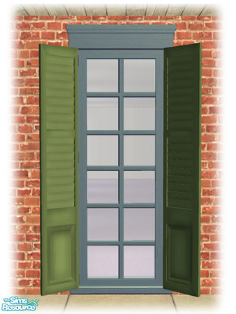 Sims 2 — Single Shutt Window - Frame Blue by Shakeshaft — Part of the first set of recolours of the Bourbon St Windows