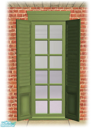 Sims 2 — Single Shutt Window - Frame Green by Shakeshaft — Part of the first set of recolours of the Bourbon St Windows