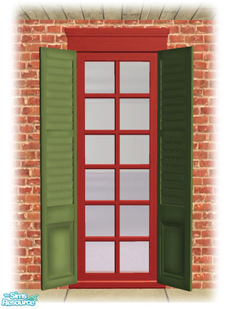 Sims 2 — Single Shutt Window - Frame Red by Shakeshaft — Part of the first set of recolours of the Bourbon St Windows and