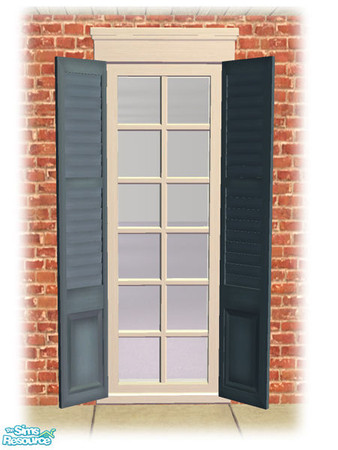 Sims 2 — Single Shutt Window - Shutter Blue by Shakeshaft — Part of the first set of recolours of the Bourbon St Windows