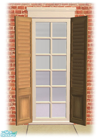 Sims 2 — Single Shutt Window - Shutter Pine by Shakeshaft — Part of the first set of recolours of the Bourbon St Windows