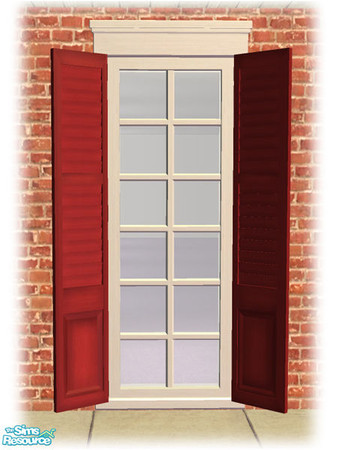 Sims 2 — Single Shutt Window - Shutter Red by Shakeshaft — Part of the first set of recolours of the Bourbon St Windows