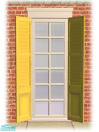 Sims 2 — Single Shutt Window - Shutter Yellow by Shakeshaft — Part of the first set of recolours of the Bourbon St