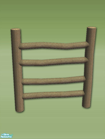 Sims 2 — Rustic Log Fence - Mesh by Shakeshaft — Part of a set of Log build objects,3 new modular stair meshes, 3