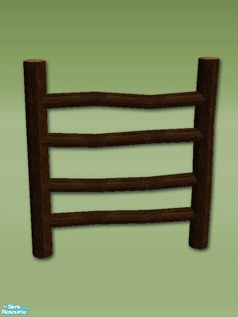 Sims 2 — Rosewood Log Fence - Mesh by Shakeshaft — Part of a set of Log build objects,3 new modular stair meshes, 3