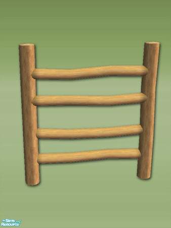Sims 2 — Hickory Log Fence - Mesh by Shakeshaft — Part of a set of Log build objects,3 new modular stair meshes, 3