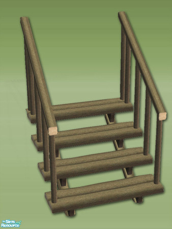 Sims 2 — Modular Stairs Rustic - Mesh by Shakeshaft — Part of a set of Log build objects,3 new modular stair meshes, 3