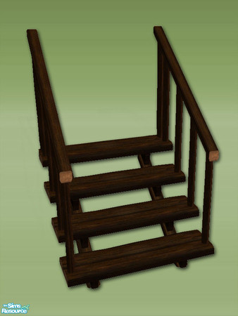 Sims 2 — Modular Stairs Rosewood - Mesh by Shakeshaft — Part of a set of Log build objects,3 new modular stair meshes, 3