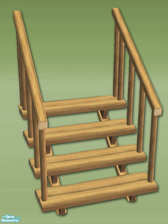 Sims 2 — Hickory Log Stairs - Mesh by Shakeshaft — Part of a set of Log build objects,3 new modular stair meshes, 3