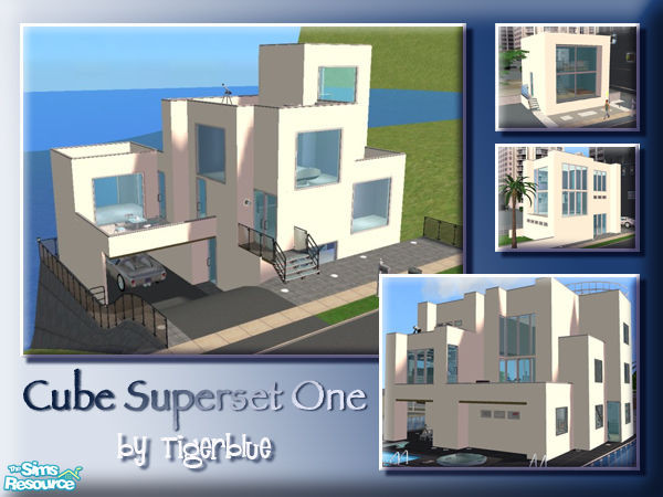 Sims 2 — Cube Superset I by Tigerblue — A set of eleven modern homes. Check my minisite if you like these; I\'ll be