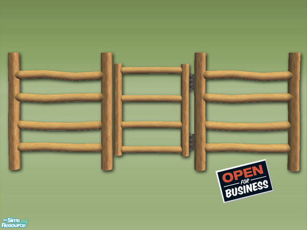 Sims 2 — Log Gate - OFB Mesh by Shakeshaft — Part of a set of Log build objects,3 new modular stair meshes, 3 matching