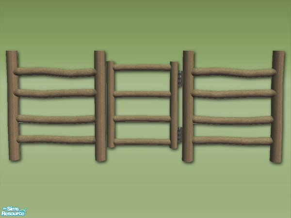 Sims 2 — Log Gate - Rustic by Shakeshaft — Part of a set of Log build objects,3 new modular stair meshes, 3 matching log