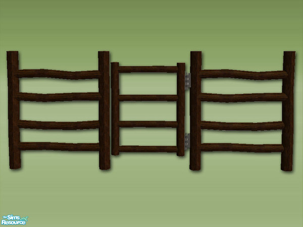 Sims 2 — Log Gate - Rosewood by Shakeshaft — Part of a set of Log build objects,3 new modular stair meshes, 3 matching