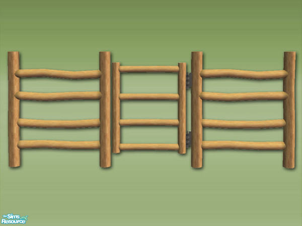 Sims 2 — Log Gate - Mesh by Shakeshaft — Part of a set of Log build objects,3 new modular stair meshes, 3 matching log