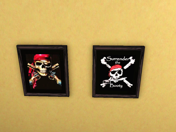 Sims 3 — Pirates Set by tupelohoney2008 — Two Pirate paintings, Yo Ho me Hearties!