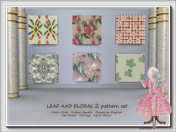Sims 3 — Leaf and Floral 2 pattern set by marcorse — A further collection of leaf and floral patterns - six in all. Ivy