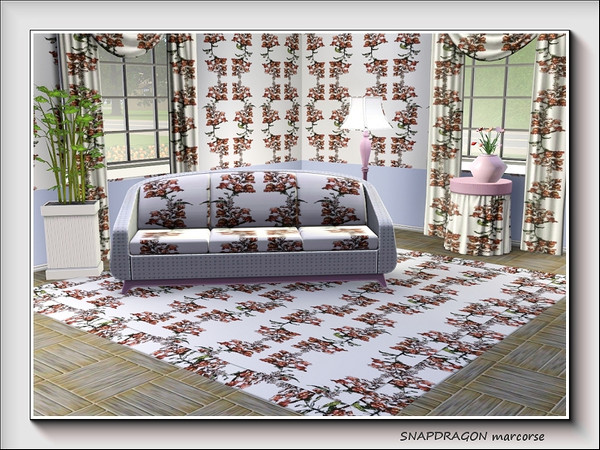 Sims 3 — Snapdragon pattern by marcorse — Spikes of pink snapdragon flowers in a regular repeat pattern.
