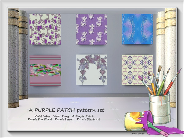 Sims 3 — A Purple Patch pattern set by marcorse — A purple patch is a good place to be . . so I hope you enjoy this set