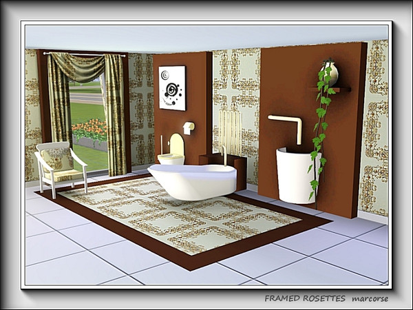 Sims 3 — Framed Rosettes pattern by marcorse — Gold rosettes arranged in a frame design.