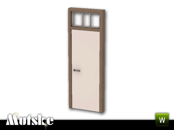 Sims 3 — Bari Door with Glass Top Single 2x1 by Mutske — 4 recolorable parts. Made by Mutske@TSR. TSRAA.