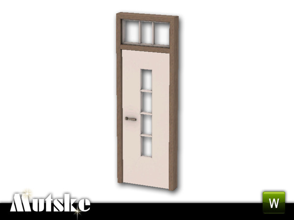Sims 3 — Bari Door with Glass Single 2x1 by Mutske — 4 recolorable parts. Made by Mutske@TSR. TSRAA.
