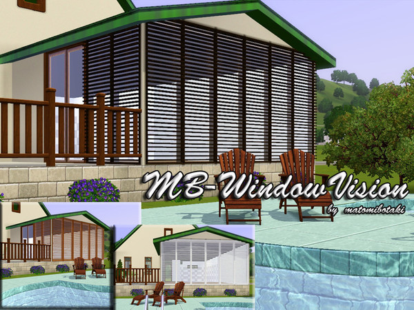 Sims 3 — MB-WindowVision by matomibotaki — MB-WindowVision, new window mesh with one recolorable area and deco blind, by