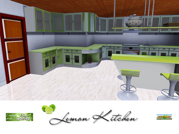 Sims 3 — lemon kitchen by ruhrpottbobo — Lemon kitchen New kitchen with high gloss finish in fresh summer colors with