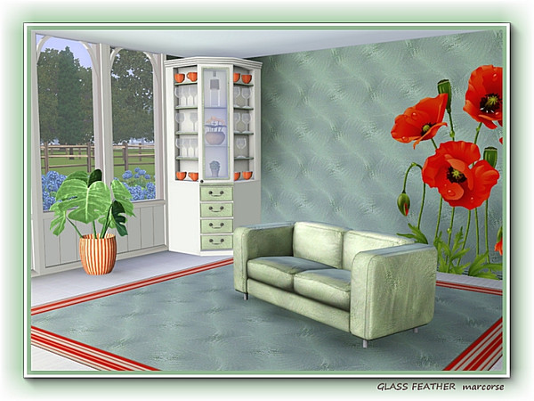 Sims 3 — Glass Feather pattern by marcorse — An abstract feather design given a glassy treatement.