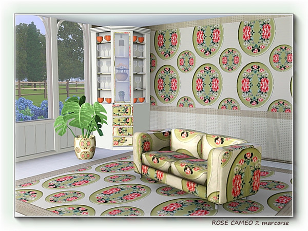 Sims 3 — Rose Cameo 2 pattern by marcorse — A delightful rose cameo brooch was used as the model for this simple repeat