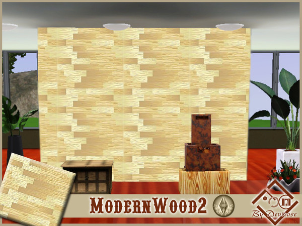 Sims 3 — ModernWood2 by Devirose — created using EA's 'Create a Pattern'.'-No need Expansion packs,base game