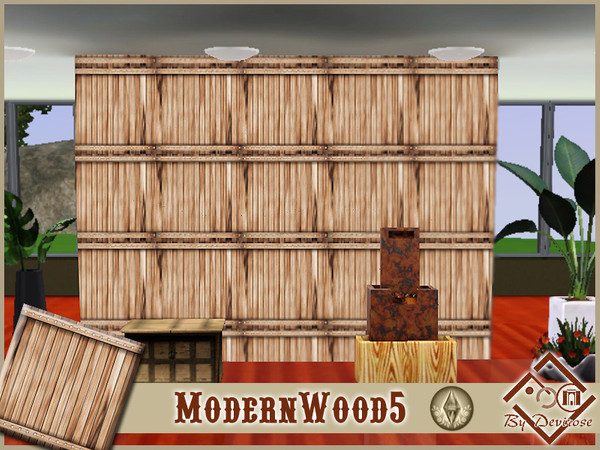 Sims 3 — ModernWood5 by Devirose — created using EA's 'Create a Pattern'.'-No need Expansion packs,base game