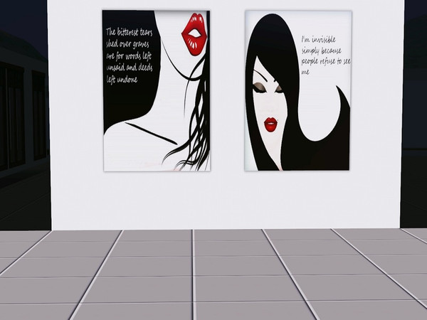 Sims 3 — PAINTINGS PHRASES by patrymad — Set of two paintings with celeb phrases to motivate your sims and decorate his