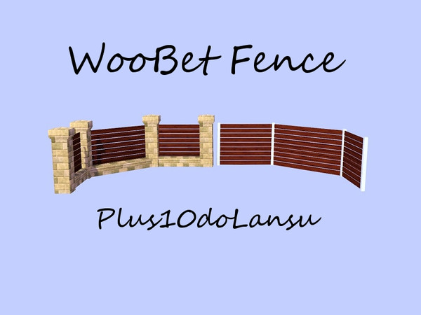 Sims 3 — WooBet by plus10dolansu2 — Set of 2 fences. One straight from boards with metal pillars. Second huger with brick