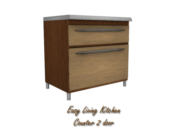 Sims 3 — Easy Living Kitchen Counter 2 Door by Lulu265 — Part of the Easy Living Kitchen Set