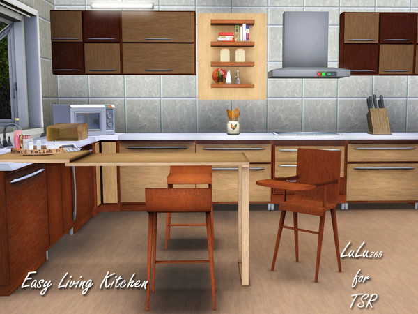 Sims 3 — Easy Living Kitchen by Lulu265 — An extremly versatile fully recolourable kitchen for your sims. The set