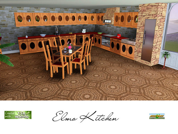 Sims 3 — Kitchen Elmo by ruhrpottbobo — rustikal, modern kitchen Consisted of 10 elements, counter, cabinet and cabinet