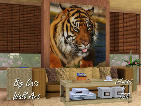 Sims 3 — Big Cats Posters   by Lulu265 — A set of Big Cat Posters requested by Peskimus. These are large 2x2 tile posters