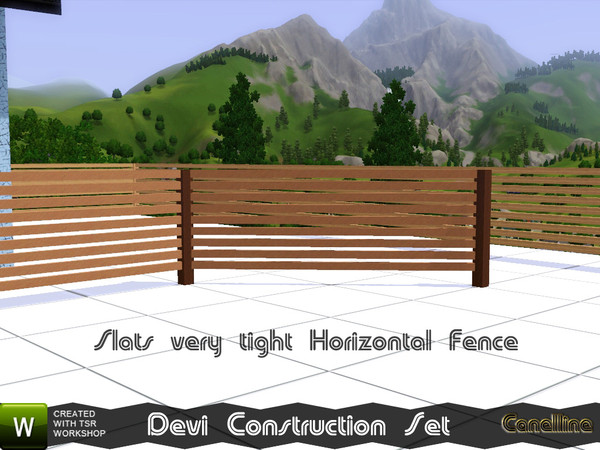 Sims 3 — Devi Construction set. Horizontal Slats Fence by Canelline. by Canelline — Devi Construction set. Horizontal