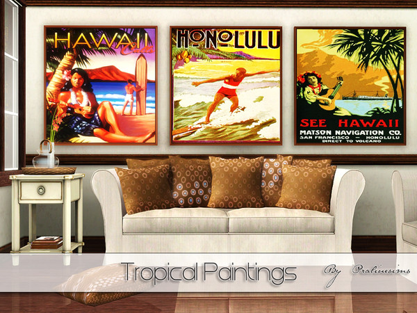 Sims 3 — Tropical Paintings by Pralinesims — By Pralinesims