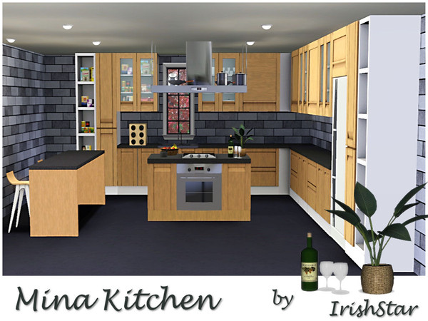 Sims 3 — Mina Kitchen by IrishStar — Enjoy the clean lines of the Mina kitchen. Set includes 26 items,