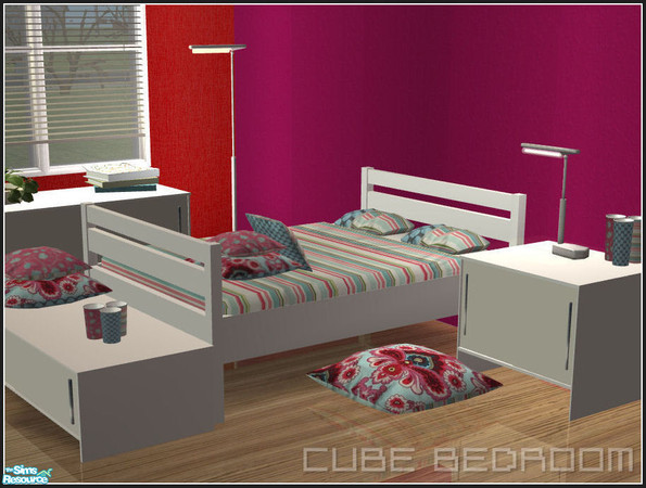 Sims 2 — Cube bedroom by mirake — Well, here it is, my very first own mesh set! Never tought I would ever do this, seems