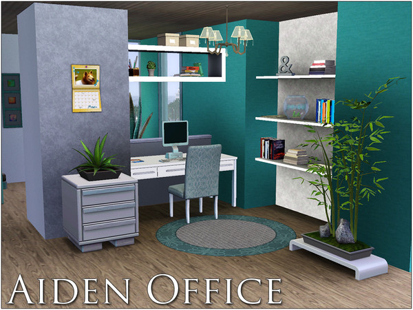 Sims 3 — Aiden Office Set by sim_man123 — A small new office set with modern furniture that can recolored into any number