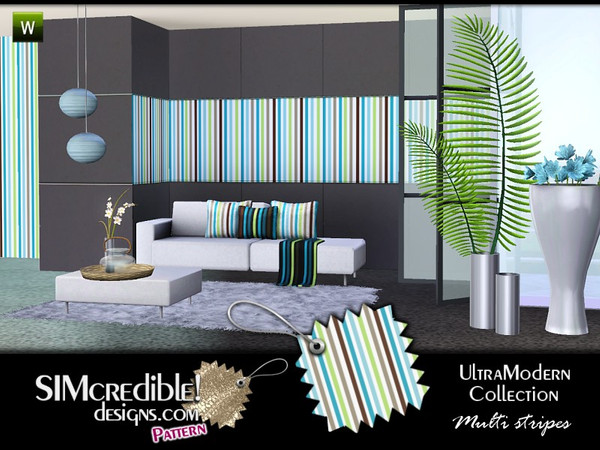 Sims 3 — Ultra Modern Multistripes by SIMcredible! — by SIMcredibledesigns.com