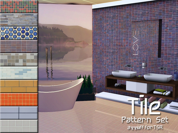 Sims 3 — Tile Pattern Set by ayyuff — Tile patterns..