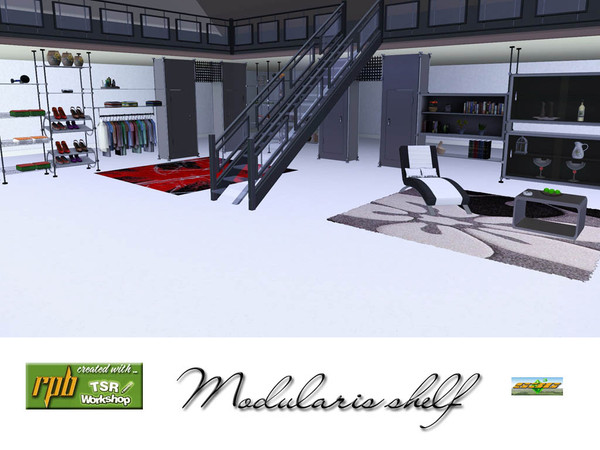 Sims 3 — Shelfsystem Modularis by ruhrpottbobo — All shelves are adjustable in height and can be varied with one another.