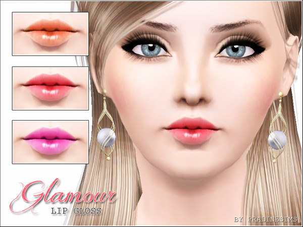 Sims 3 — Glamour Lip Gloss by Pralinesims — New shiny lip glosses for your sims! Your sims will love their new look ;) -