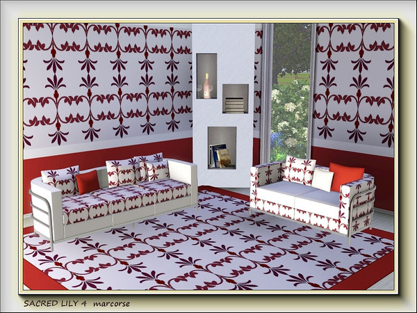 Sims 3 — Sacred Lily 4 pattern by marcorse — Fourth in a series of 10 abstract designs featuring a stylised lily and